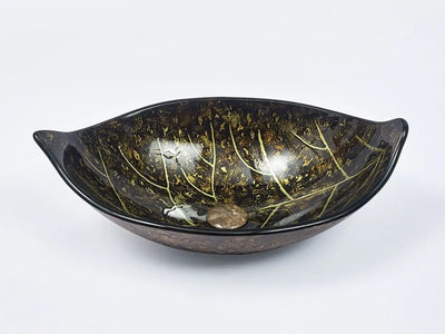 INFINITY ART BASIN TEMPERED GLASS LEAF SHAPE 590MM