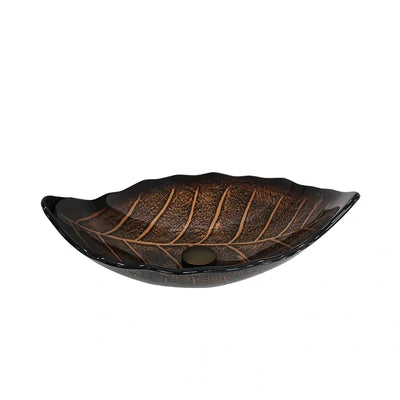 INFINITY ART BASIN TEMPERED GLASS LEAF SHAPE 550MM