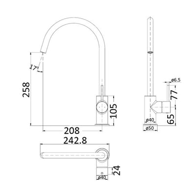 IKON HALI LEAD FREE SINK MIXER 348MM CHROME