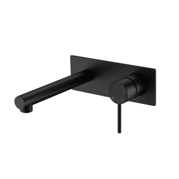 IKON HALI WALL BASIN MIXER 190MM MATTE BLACK