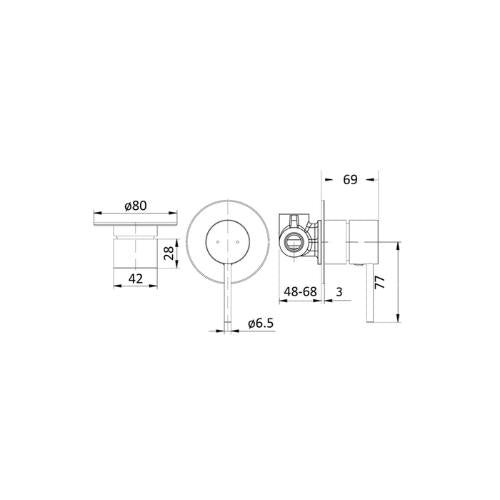 IKON HALI WALL MIXER BRUSHED NICKEL