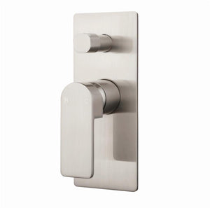 IKON FLORES WALL MIXER WITH DIVERTER 200MM BRUSHED NICKEL