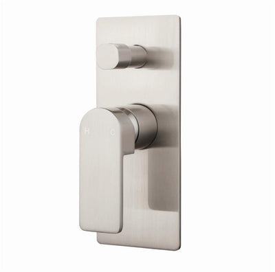 IKON FLORES WALL MIXER WITH DIVERTER 200MM BRUSHED NICKEL