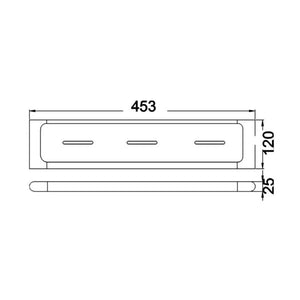 IKON KARA METAL SHELF CHROME 453MM