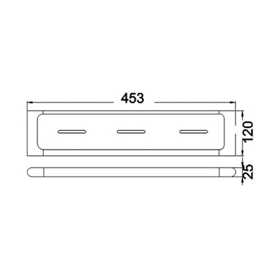 IKON KARA METAL SHELF CHROME 453MM