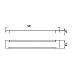 IKON KARA SINGLE NON-HEATED TOWEL RAIL CHROME 600MM AND 800MM