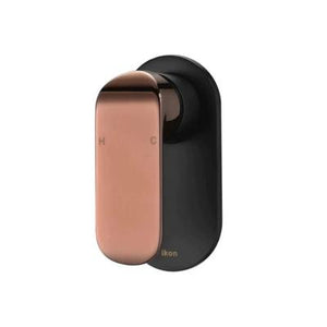 IKON KARA HANDLE WALL MIXER 133MM MATTE BLACK AND ROSE GOLD