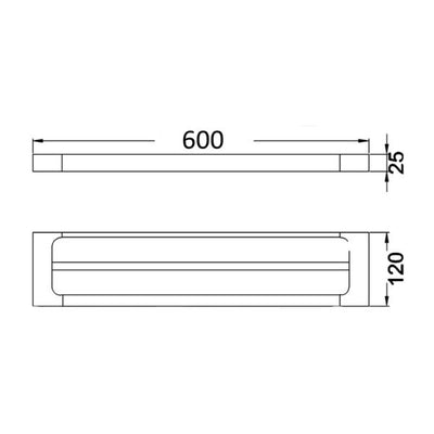 IKON SETO DOUBLE NON-HEATED TOWEL RAIL CHROME 600MM AND 800MM
