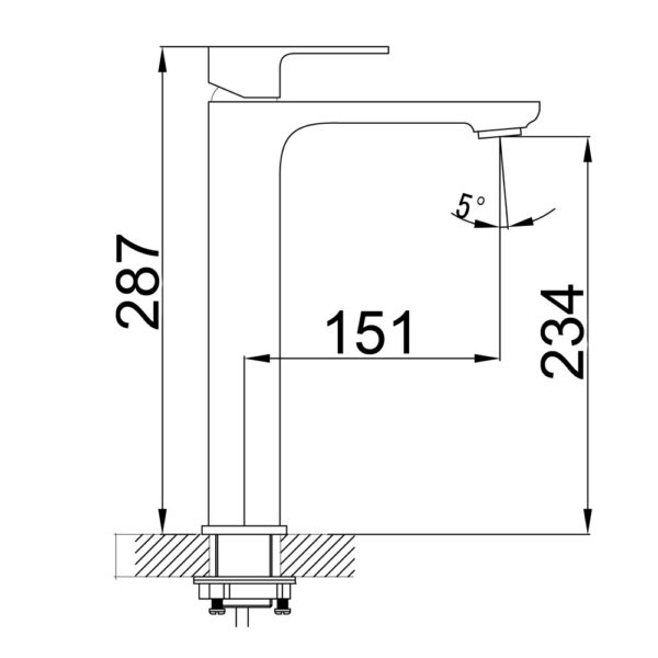 IKON SETO LEAD FREE HIGH RISE BASIN MIXER 287MM CHROME