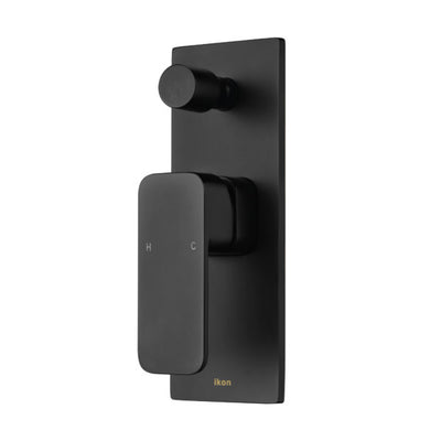 IKON SETO WALL MIXER WITH DIVERTER MATTE BLACK