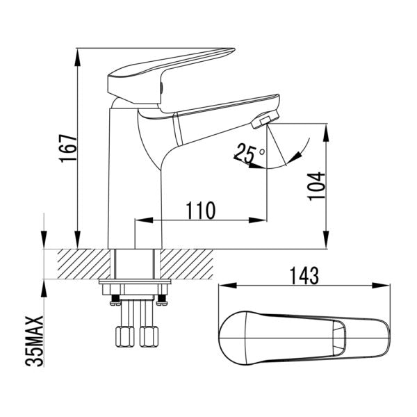 IKON SULU BASIN MIXER CHROME