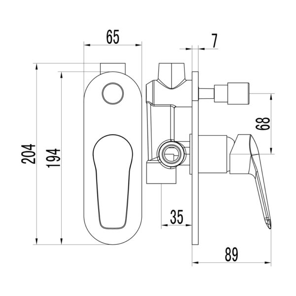 IKON SULU WALL MIXER WITH DIVERTER CHROME