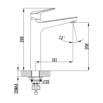 IKON SULU HIGH RISE BASIN MIXER CHROME