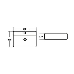 INSPIRE ABOVE COUNTER WALL HUNG BASIN GLOSS WHITE 530MM