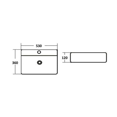 INSPIRE ABOVE COUNTER WALL HUNG BASIN GLOSS WHITE 530MM