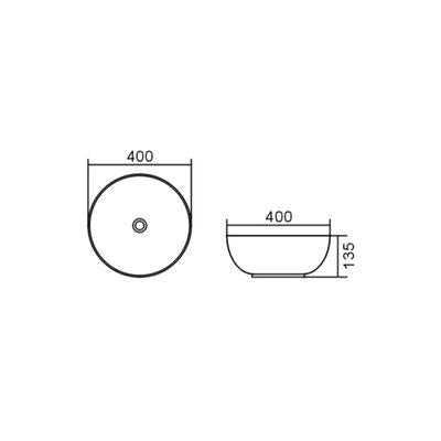 INSPIRE BONDI ROUND BASIN GLOSS WHITE 400MM