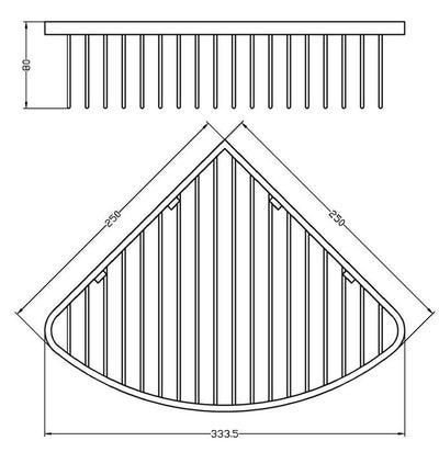 INSPIRE BASKET SECT CHROME 250MM X 250MM X 80MM