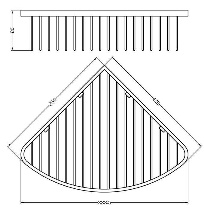 INSPIRE BASKET SECT CHROME 250MM X 250MM X 80MM