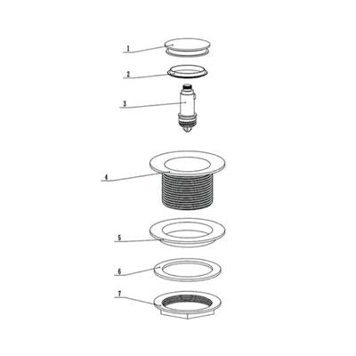 OTTI BATHTUB POP-DOWN PLUG AND WASTE  GUN METAL