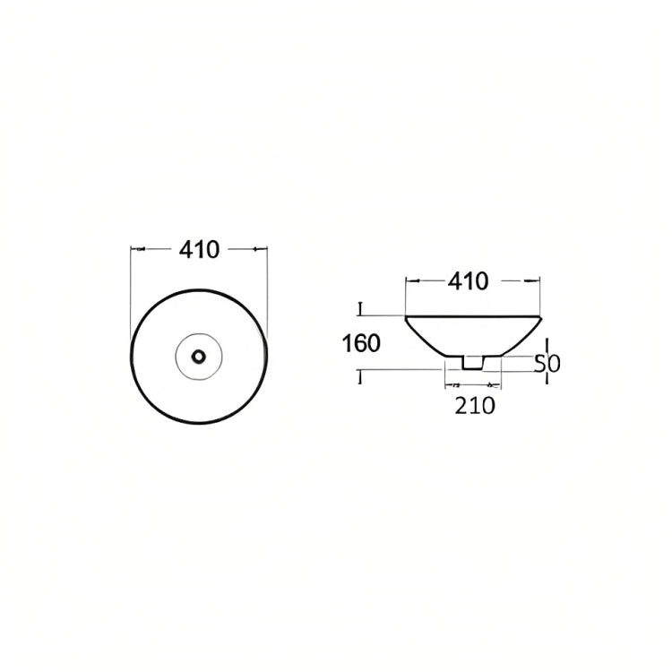 INSPIRE SEMI INSERT CERAMIC BASIN MATTE WHITE 410MM