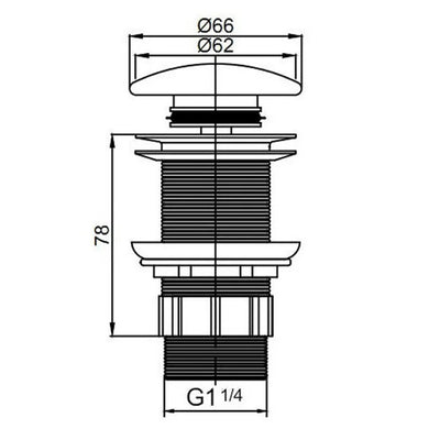 INSPIRE POP-UP MUSHROOM WITHOUT OVERFLOW CHROME 32MM