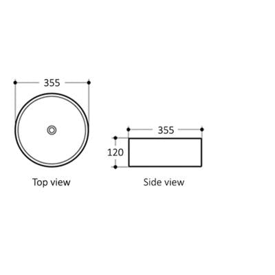 INSPIRE RADIUS ROUND BASIN RING GLOSS WHITE 355MM