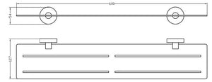 INSPIRE RONDO METAL SHELF CHROME 600MM