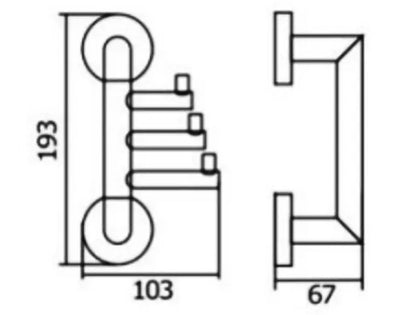 INSPIRE RONDO SWIVEL HOOK CHROME 193MM