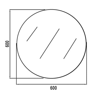 INSPIRE ROUND BEVEL MIRROR 600MM