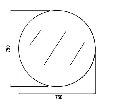 INSPIRE ROUND BEVEL MIRROR 750MM