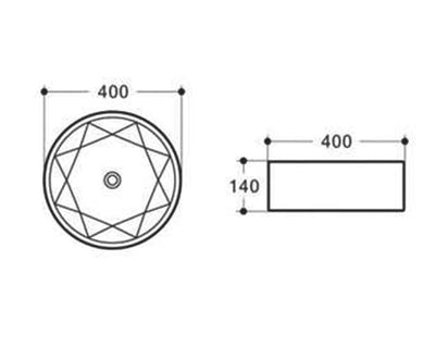 INSPIRE STAR ABOVE COUNTER ROUND BASIN MATTE GOLD 400MM