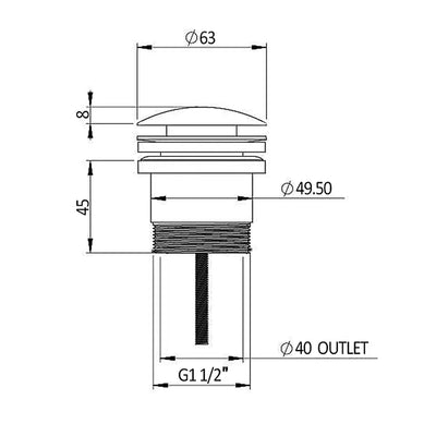 INSPIRE UNIVERSAL POP-UP MUSHROOM WASTE MATTE WHITE 32MM
