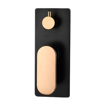 INSPIRE VETTO WALL DIVERTER SHOWER MIXER 200MM MATTE BLACK AND ROSE GOLD
