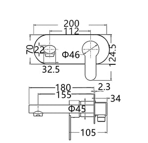 INSPIRE VOGH WALL BASIN MIXER CHROME