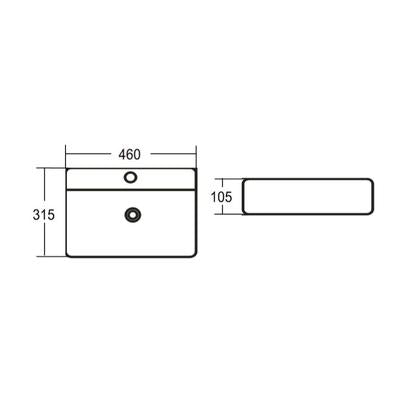 INSPIRE WALL HUNG BASIN WHITE 460MM