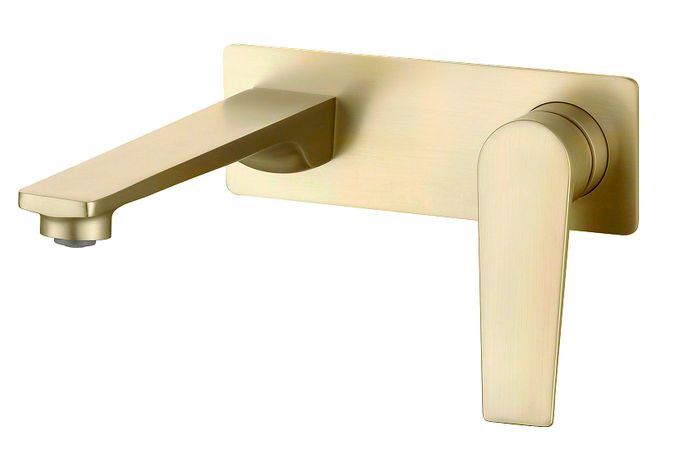 INSPIRE ZEVIO WALL BASIN MIXER BRUSHED GOLD