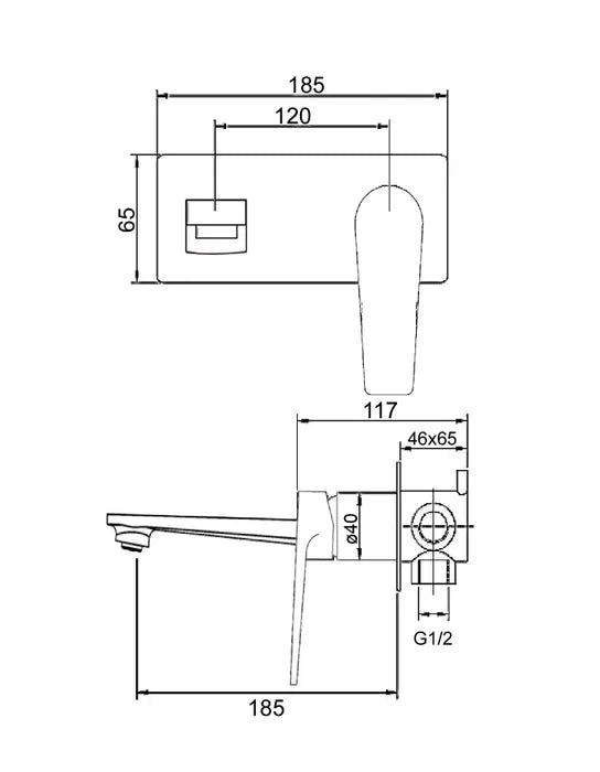 INSPIRE ZEVIO WALL BASIN MIXER GUN METAL