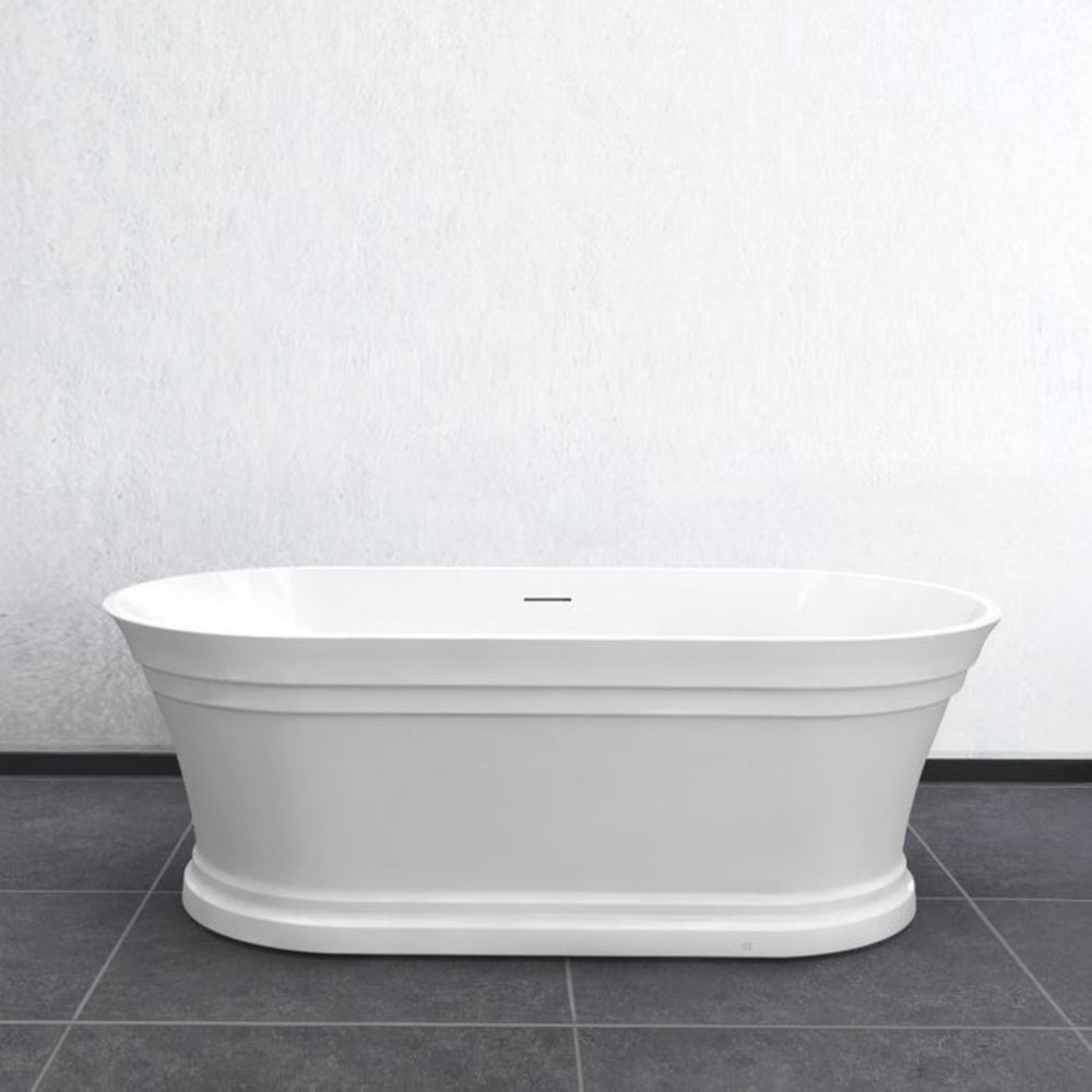 ATTICA HAMPTON FREESTANDING BATHTUB WITH OVERFLOW GLOSS WHITE 1700MM