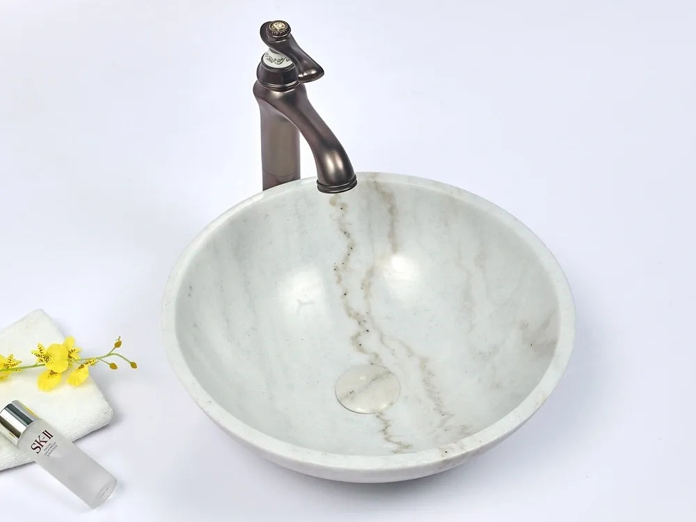 INFINITY ART BASIN NATURE STONE ROUND MARBLE 420MM