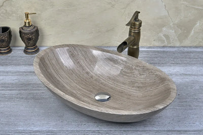 INFINITY ART BASIN NATURE STONE OVAL MARBLE 500MM