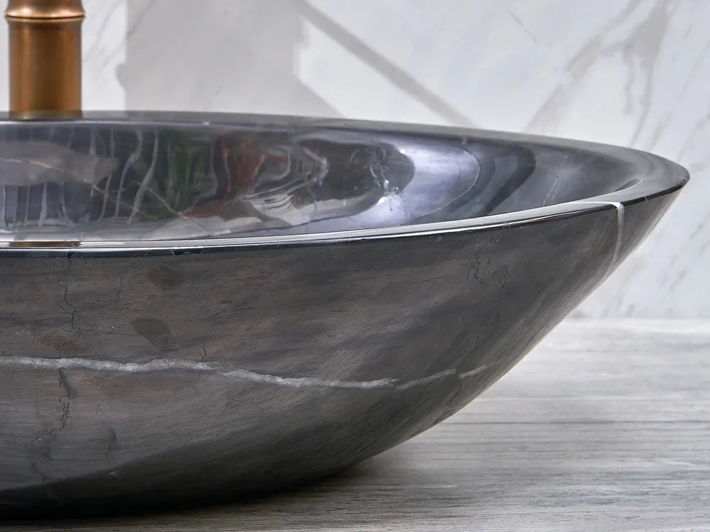 INFINITY ART BASIN NATURE STONE OVAL MARBLE 600MM