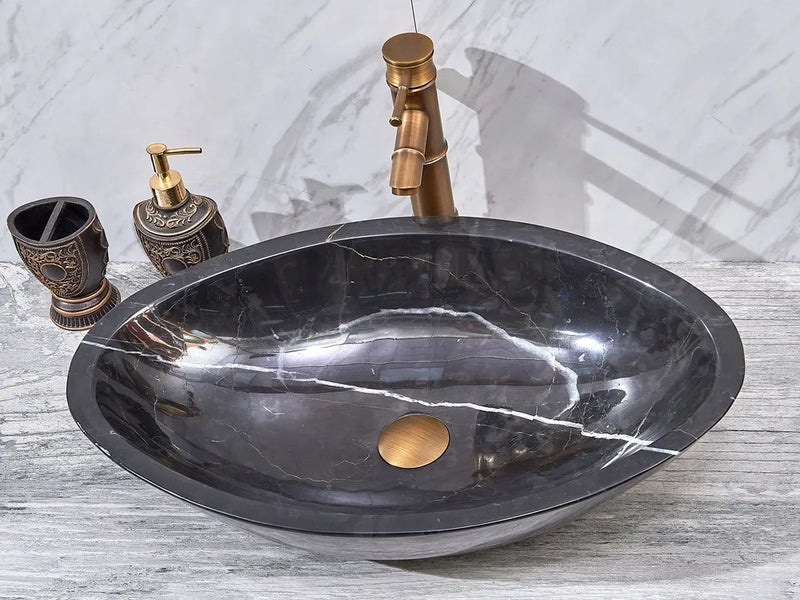 INFINITY ART BASIN NATURE STONE OVAL MARBLE 600MM