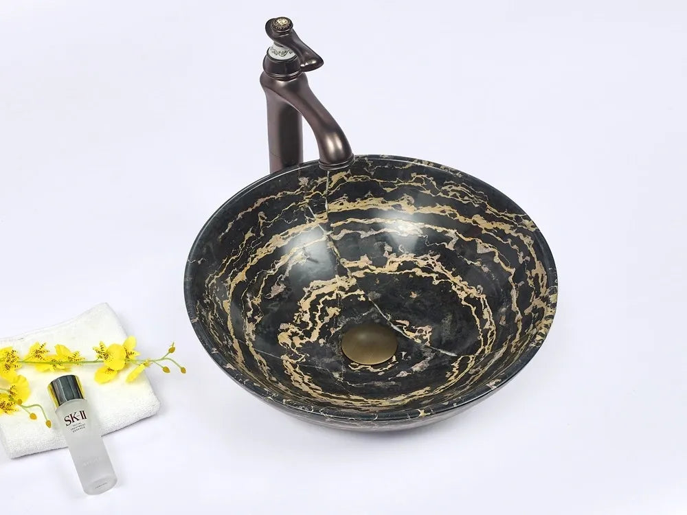 INFINITY ART BASIN NATURE STONE ROUND MARBLE 420MM