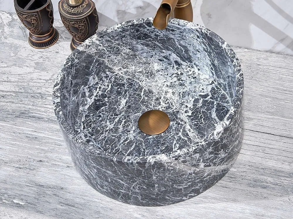 INFINITY ART BASIN NATURE STONE ROUND MARBLE 370MM