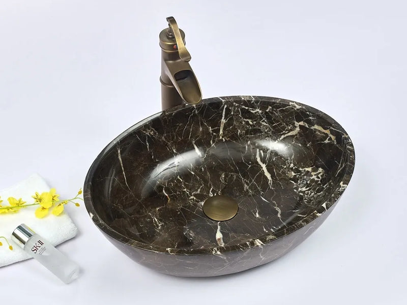 INFINITY ART BASIN NATURE STONE 510MM OVAL MARBLE