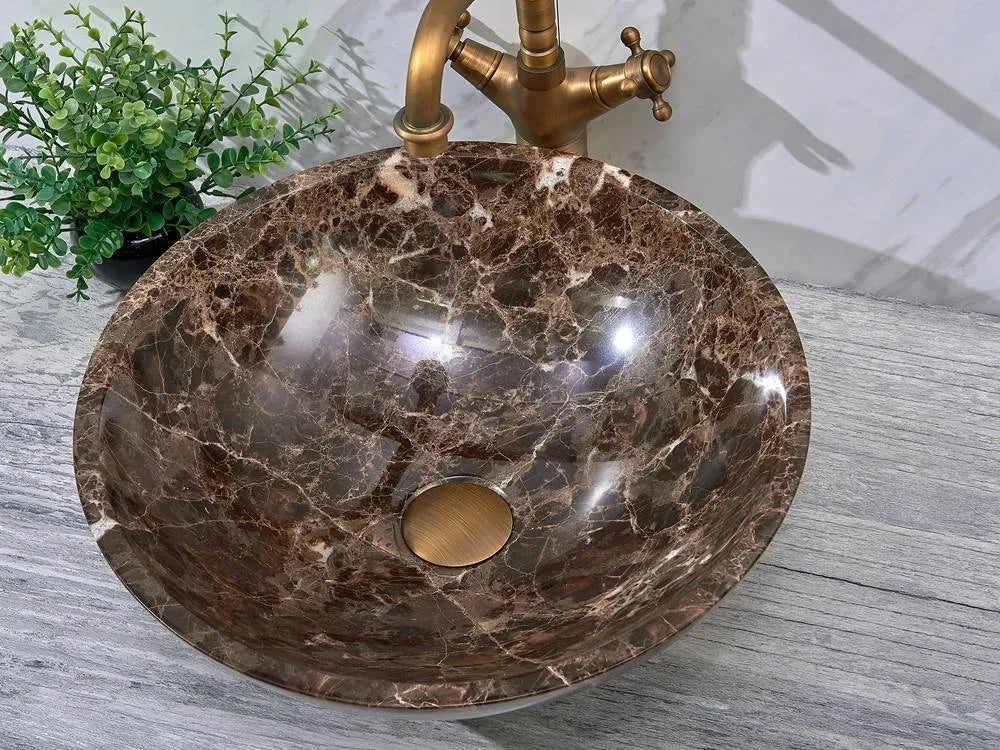 INFINITY ART BASIN NATURE STONE ROUND MARBLE 420MM