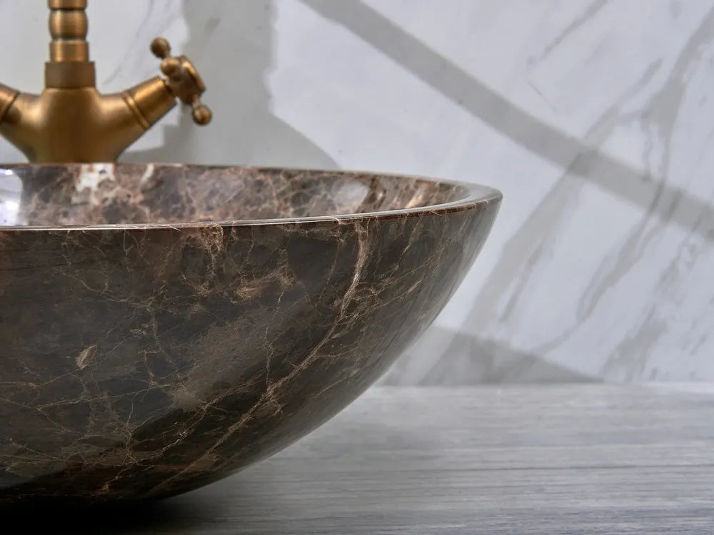 INFINITY ART BASIN NATURE STONE ROUND MARBLE 420MM