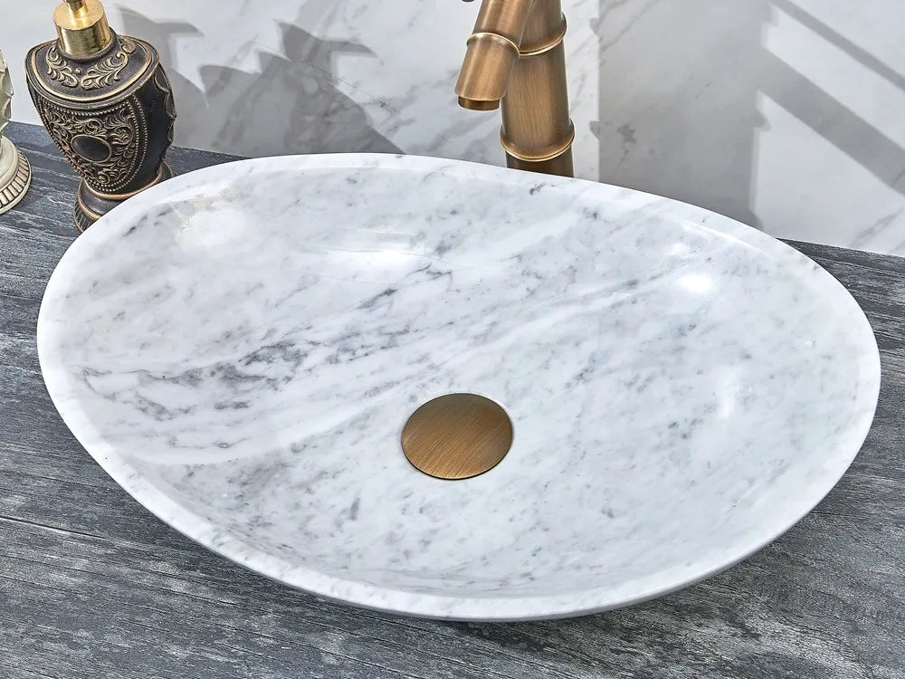 INFINITY ART BASIN NATURE STONE OVAL MARBLE 480MM