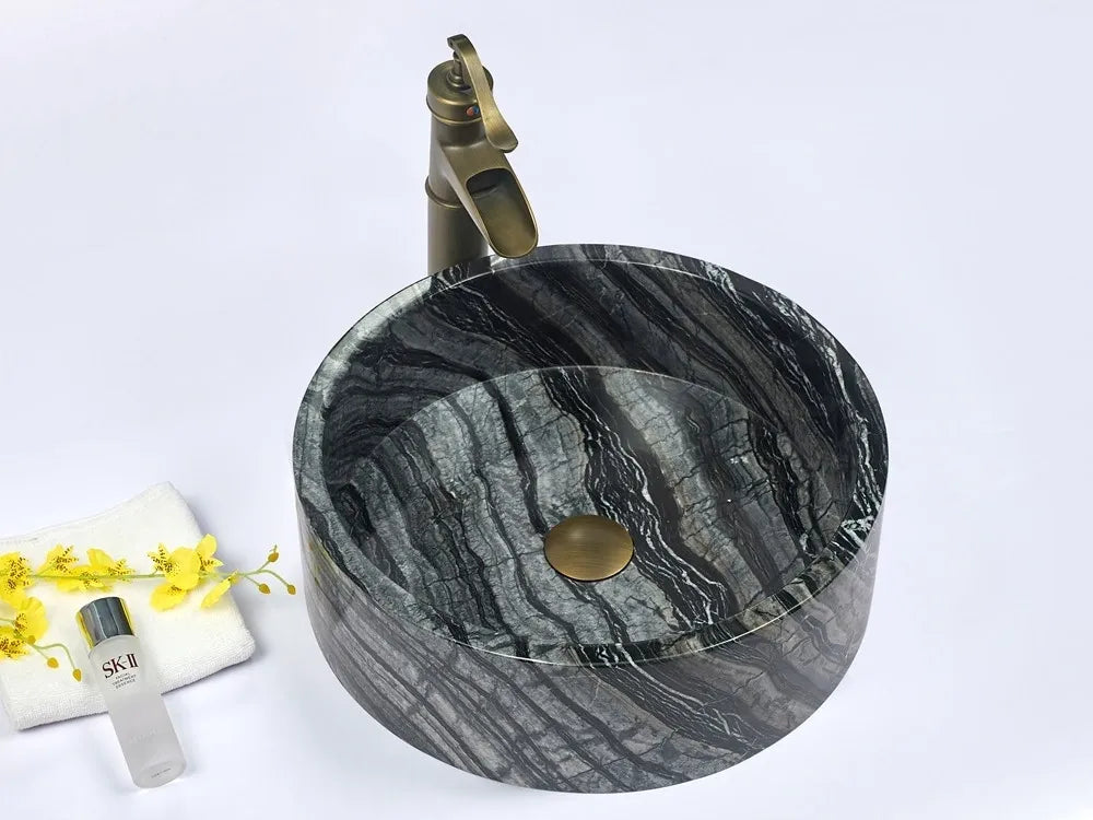INFINITY ART BASIN NATURE STONE ROUND MARBLE 420MM