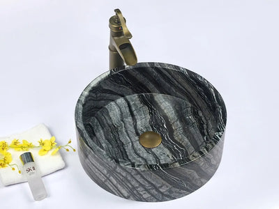 INFINITY ART BASIN NATURE STONE ROUND MARBLE 420MM